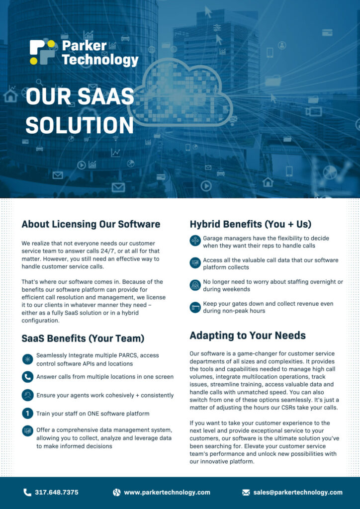 Parker Technology SaaS Solution